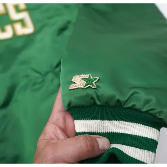 Vintage 90s Starter Boston Celtics Satin Bomber Jacket Mens XL